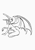A coloring page of monster